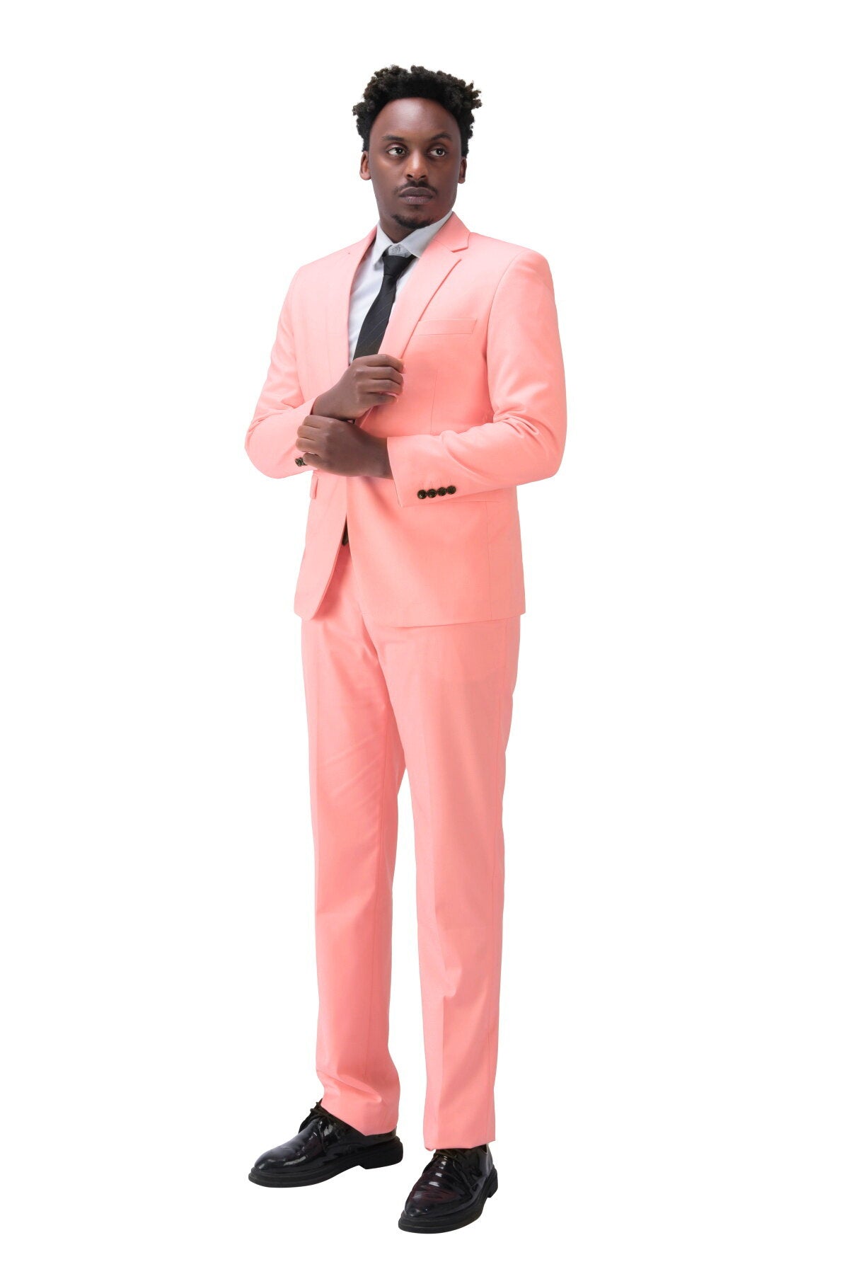 2-Piece Slim Fit Casual Pink Suit