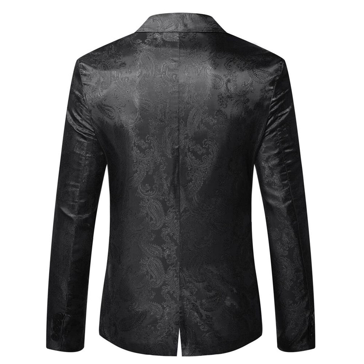 Men's Casual Comfortable Daily Lapel Printed Blazer Black