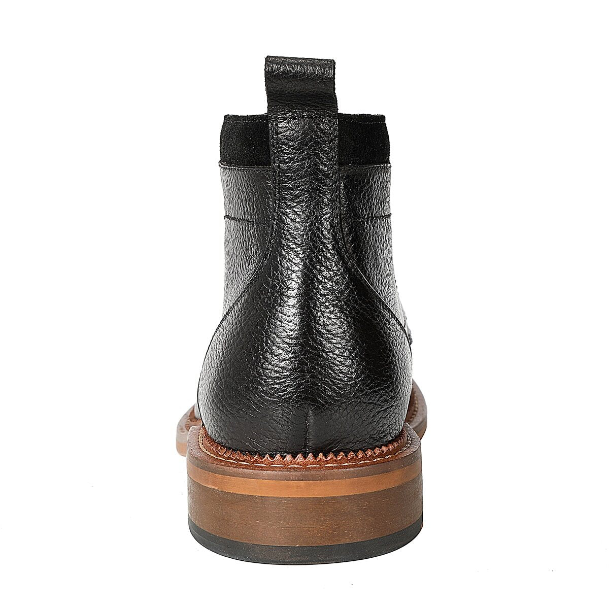 Men's Round-Toe High-Top Polo Boots in Black