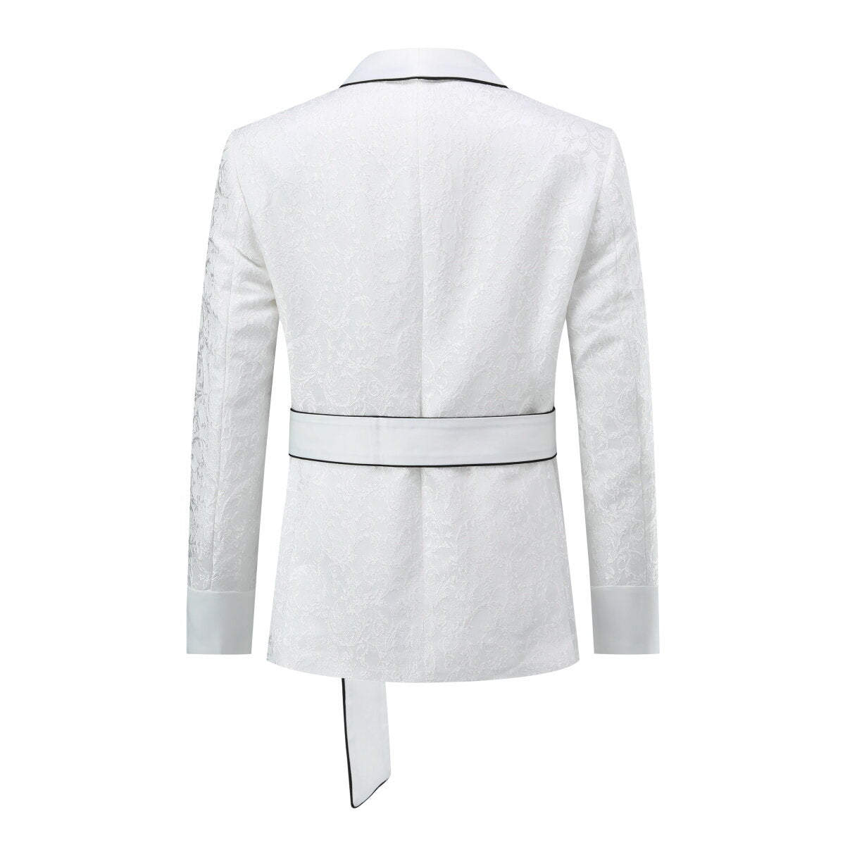 2-Piece Men's One-Button Print Slim Fit Suit Cream