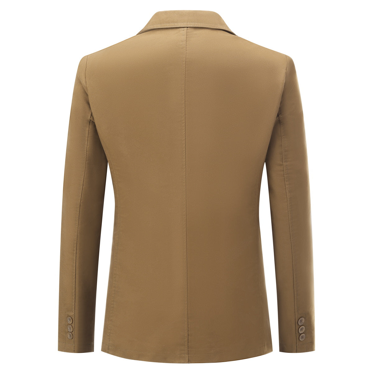 Cotton Light Khaki Jacket Two-Button Casual Blazer