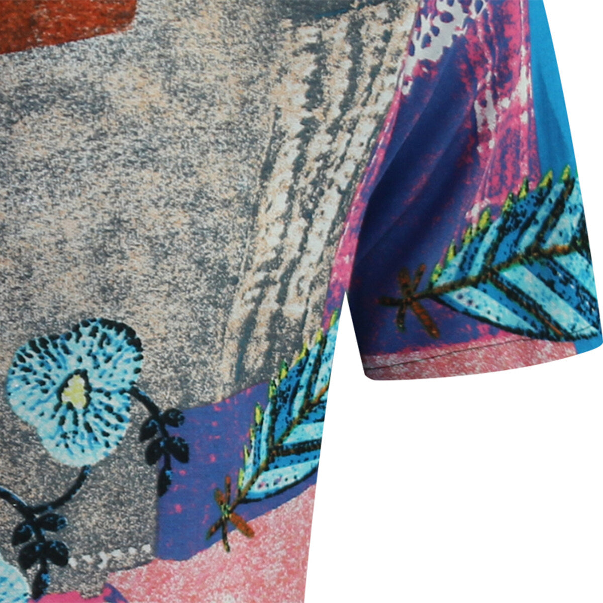 Stylish Men's Floral Print Collar Short Sleeve Shirt