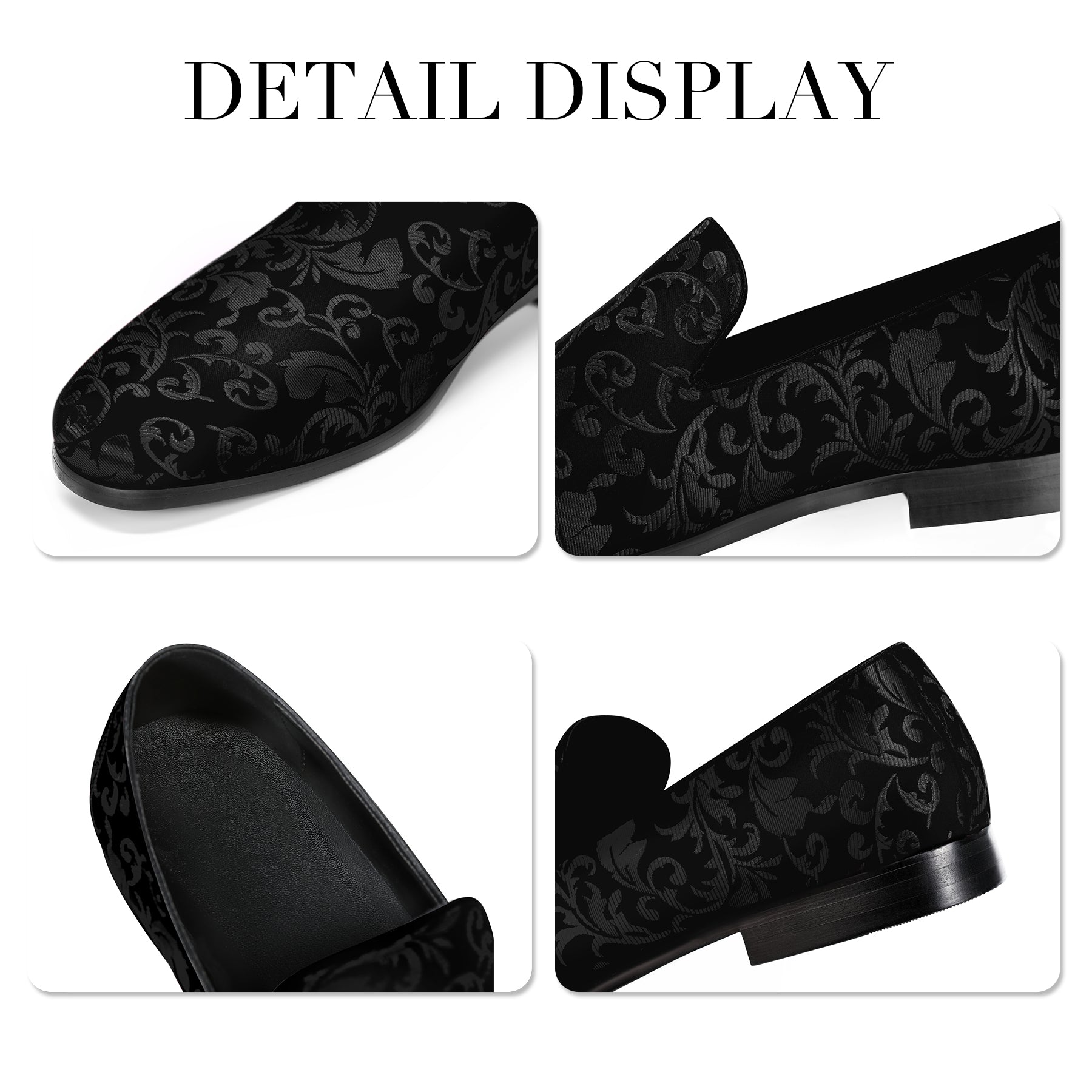 Men's Round-Toe Low-Top Loafers Black