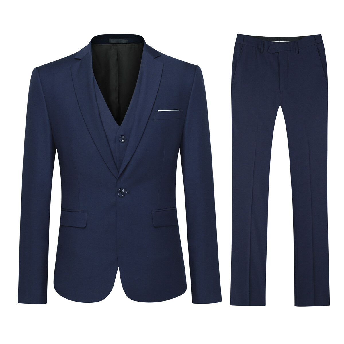 3-Piece One Button Formal Suit Navy Suit