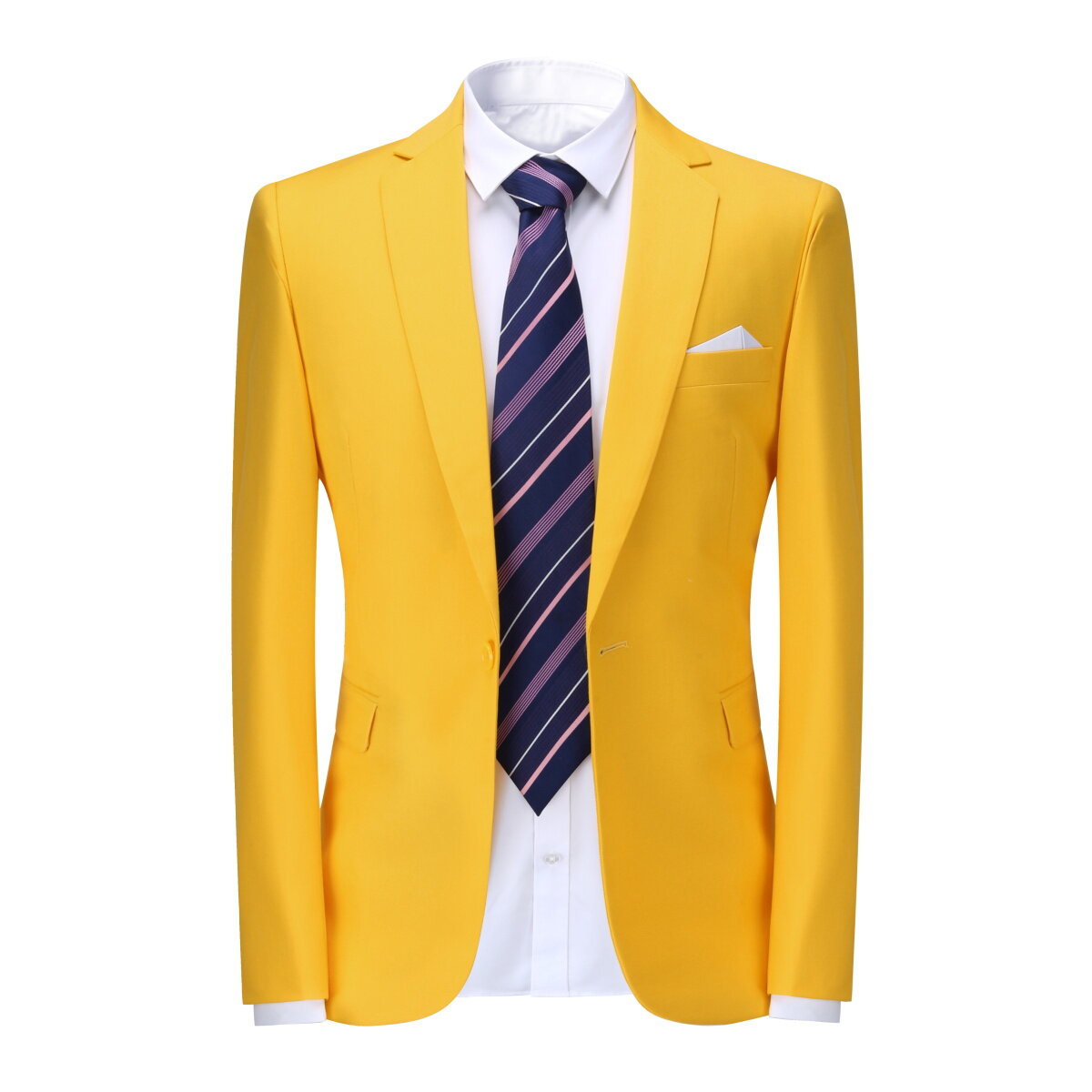 Mens 3 Piece Dress Suit Formal Casual Tux Vest Trousers Orange