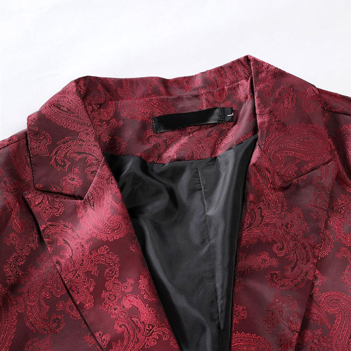 Men's Casual Comfortable Daily Lapel Printed Blazer Red