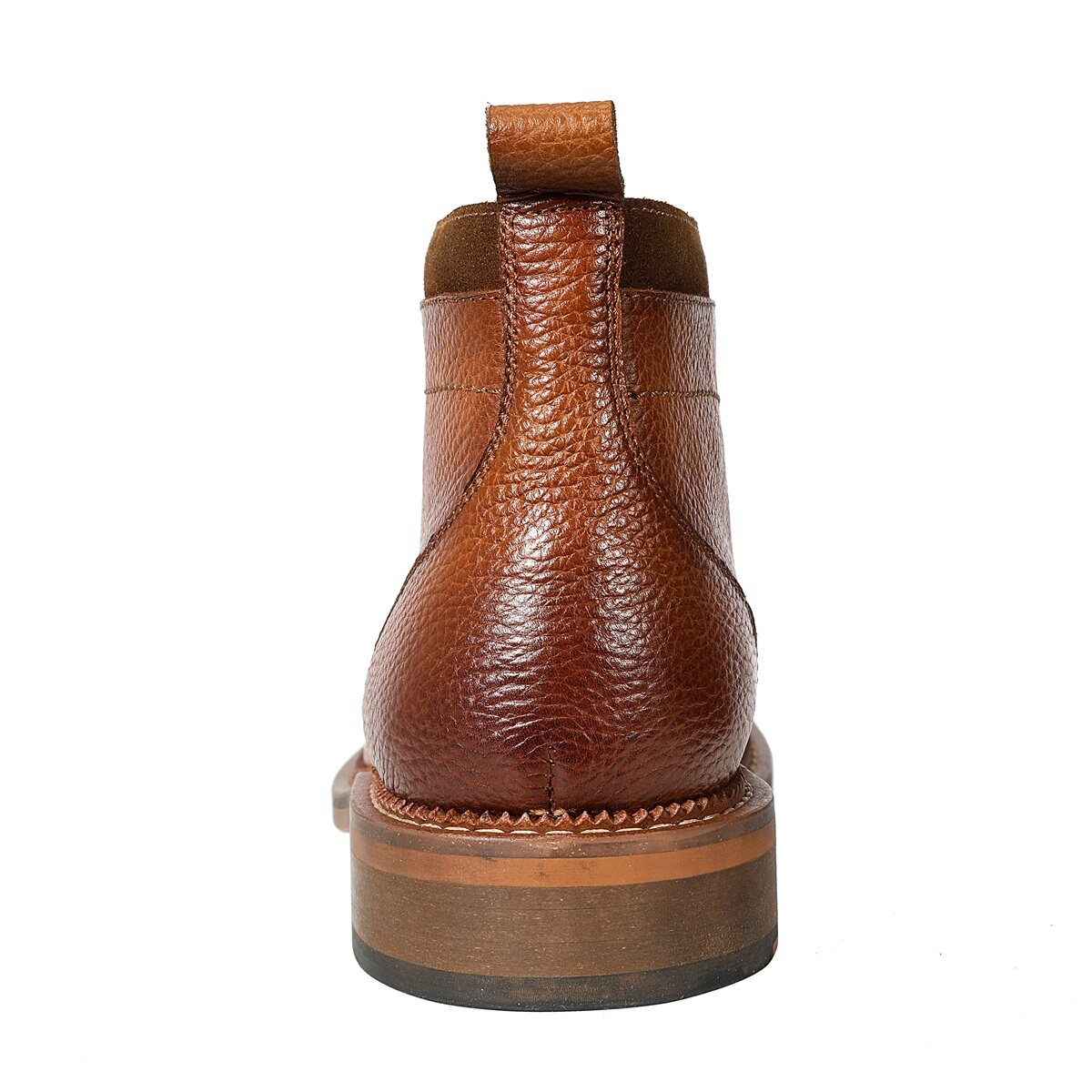 Men's Round-Toe High-Top Polo Boots in Brown