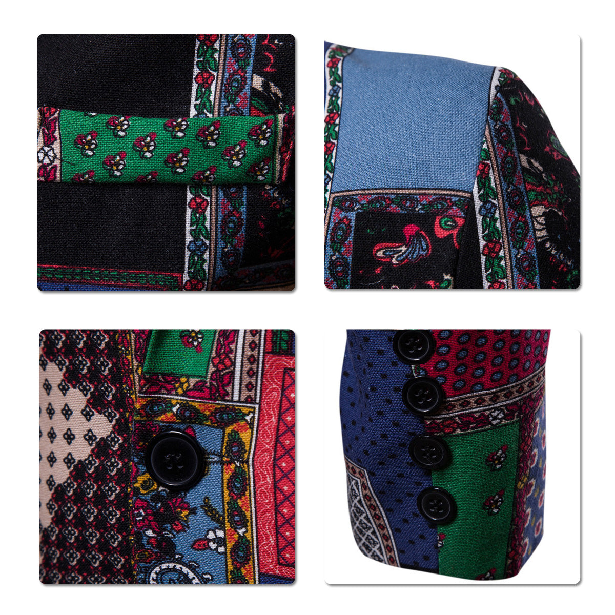 Men's Ethnic Style Two-Button Casual Blazer