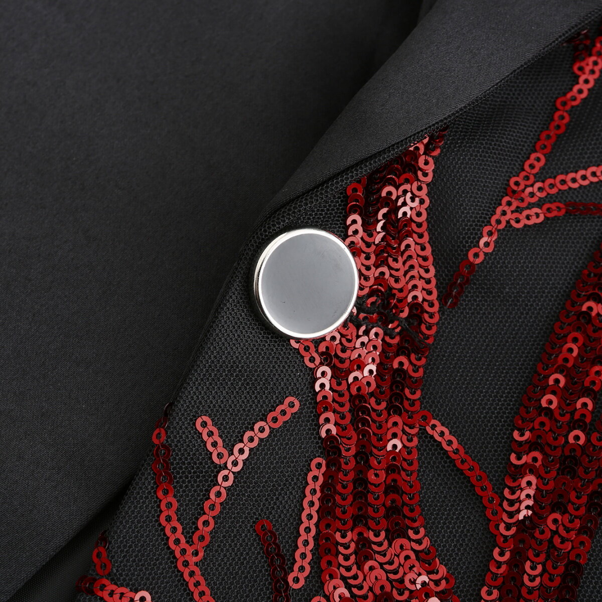 Slim Fit Lightning Red Tree Sequin Blazer