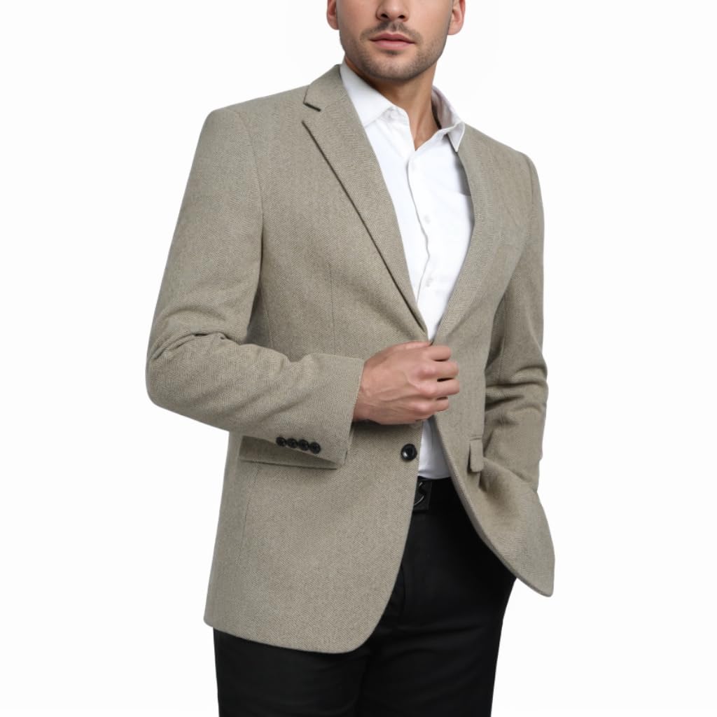 Mens Casual 2 Buttons Slim Fit Jacket Blazer Sport Coat