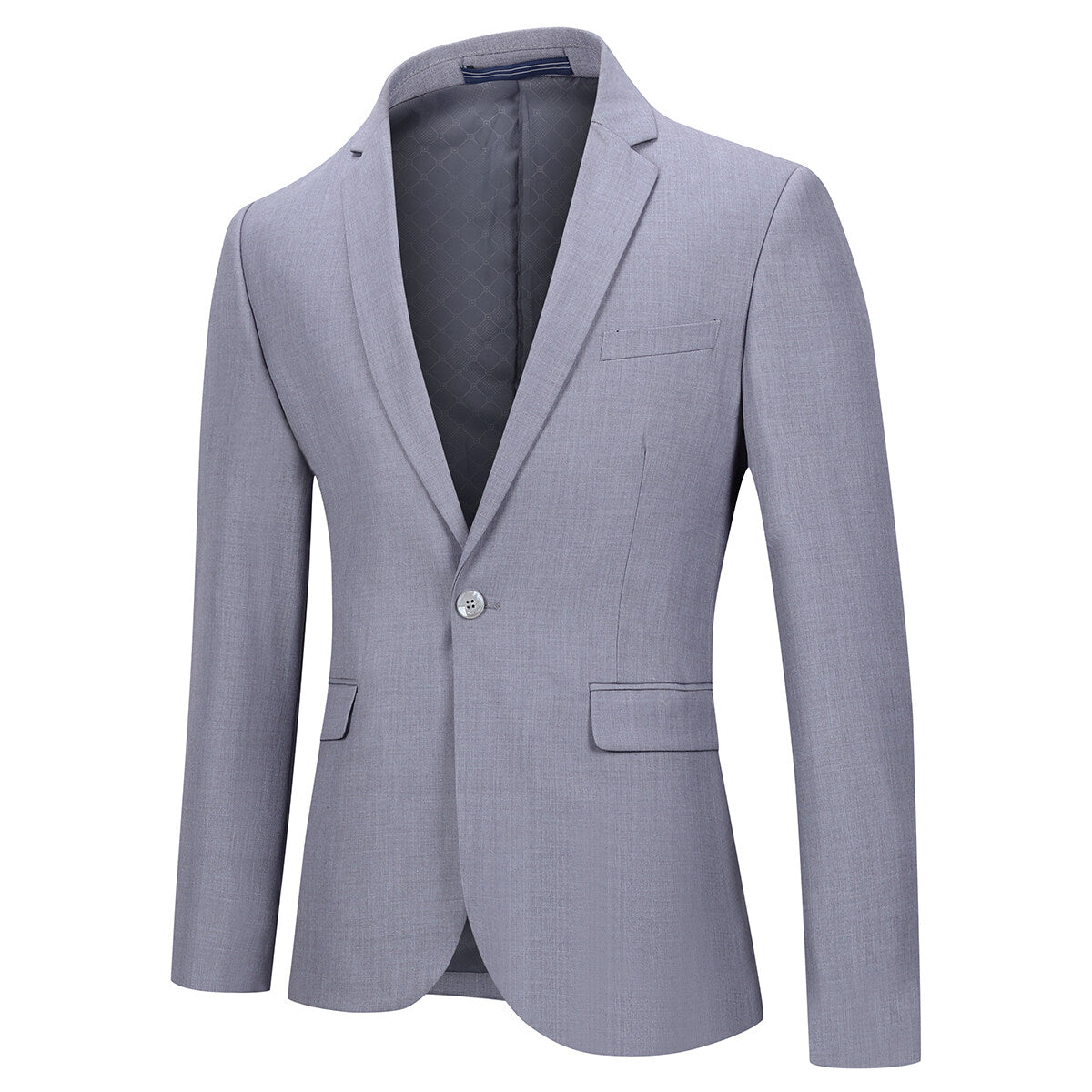 Two Piece LightGrey Suit One Button Suit