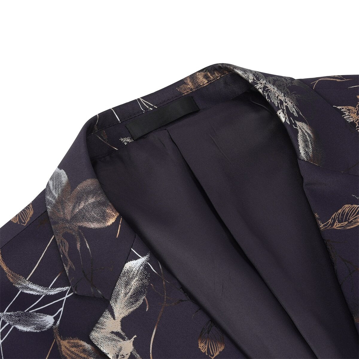 Slim Fit Floral Print Casual Purple Blazer