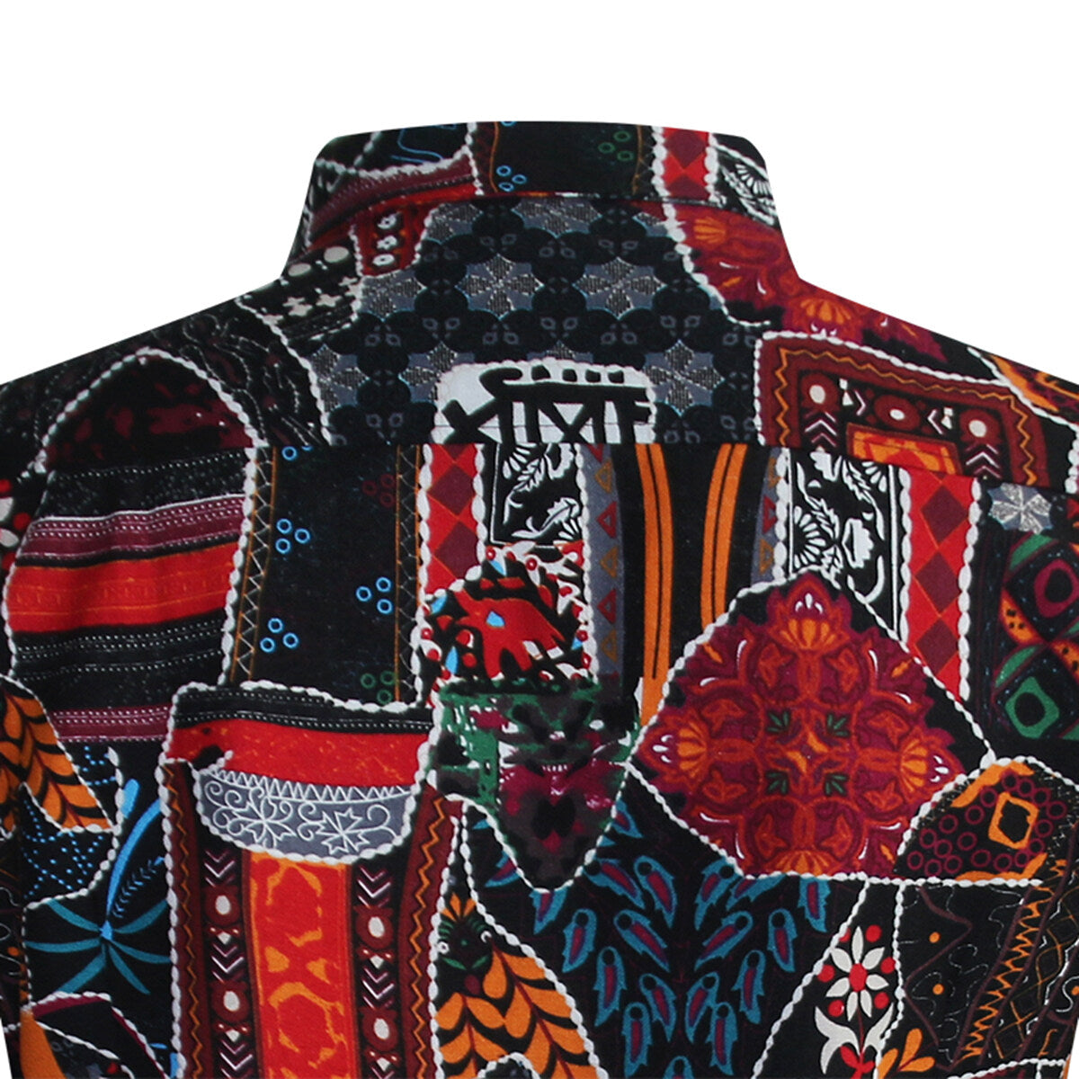 Stylish Men's Floral Print Collar Short Sleeve Shirt Red