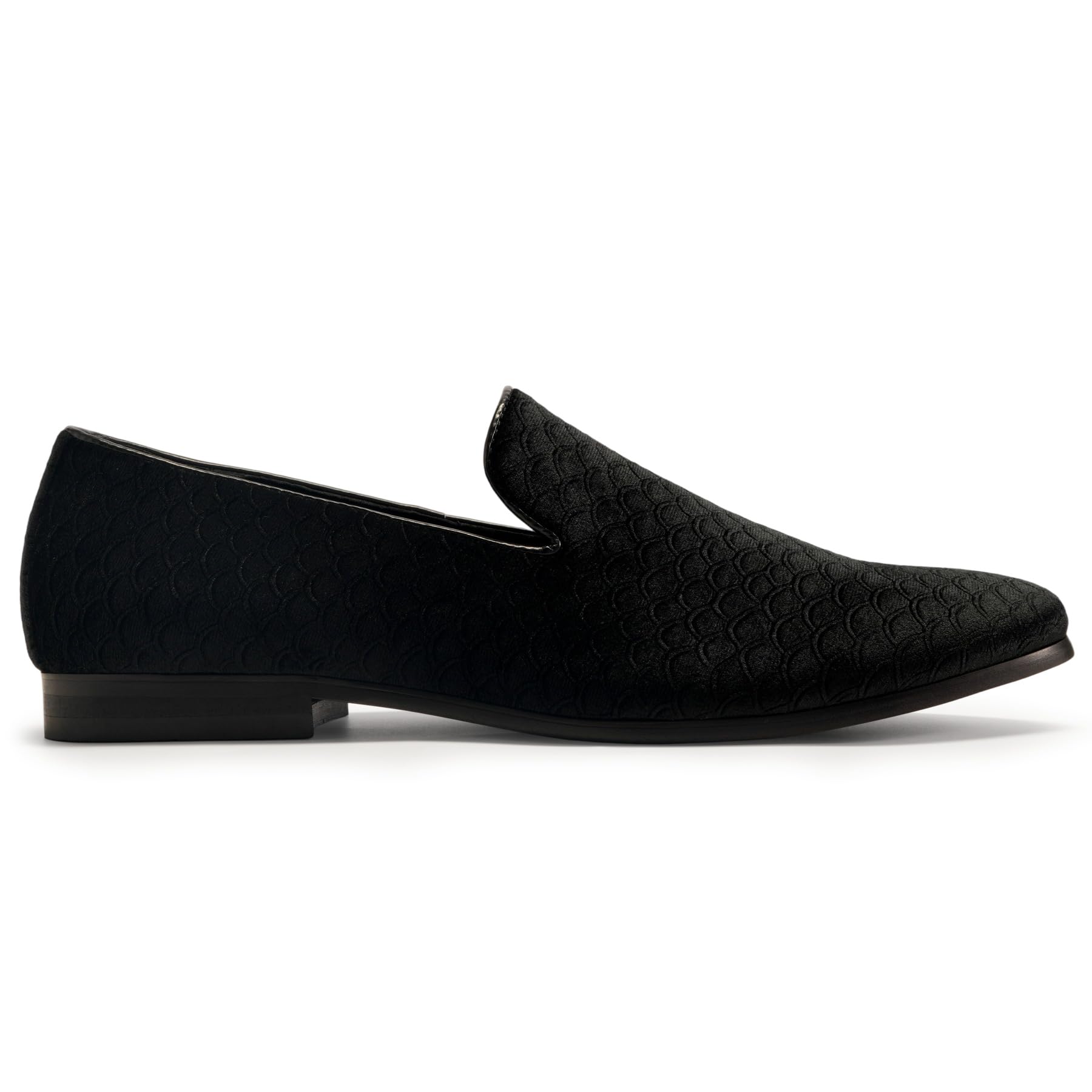 Cloudstyle Loafers for Men Slip on Shoes Fish Scales Comfortable Black
