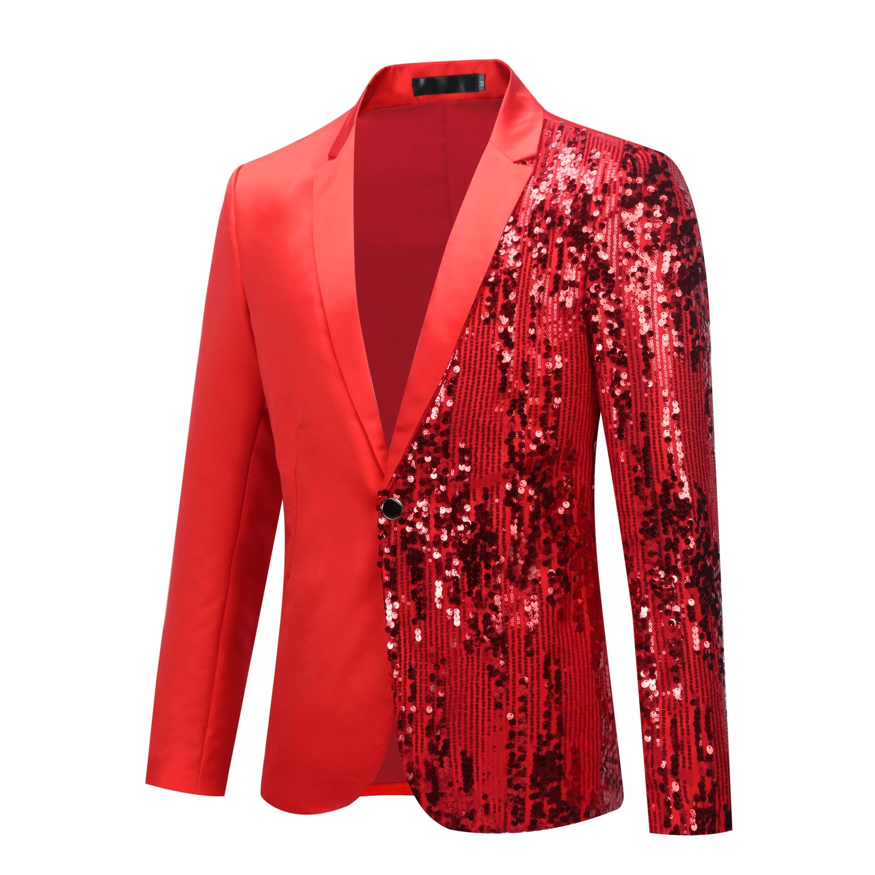 Cloudstyle Mens Stylish Dinner Tux Dress Blazer Slim Fit Sequin Blue & Red