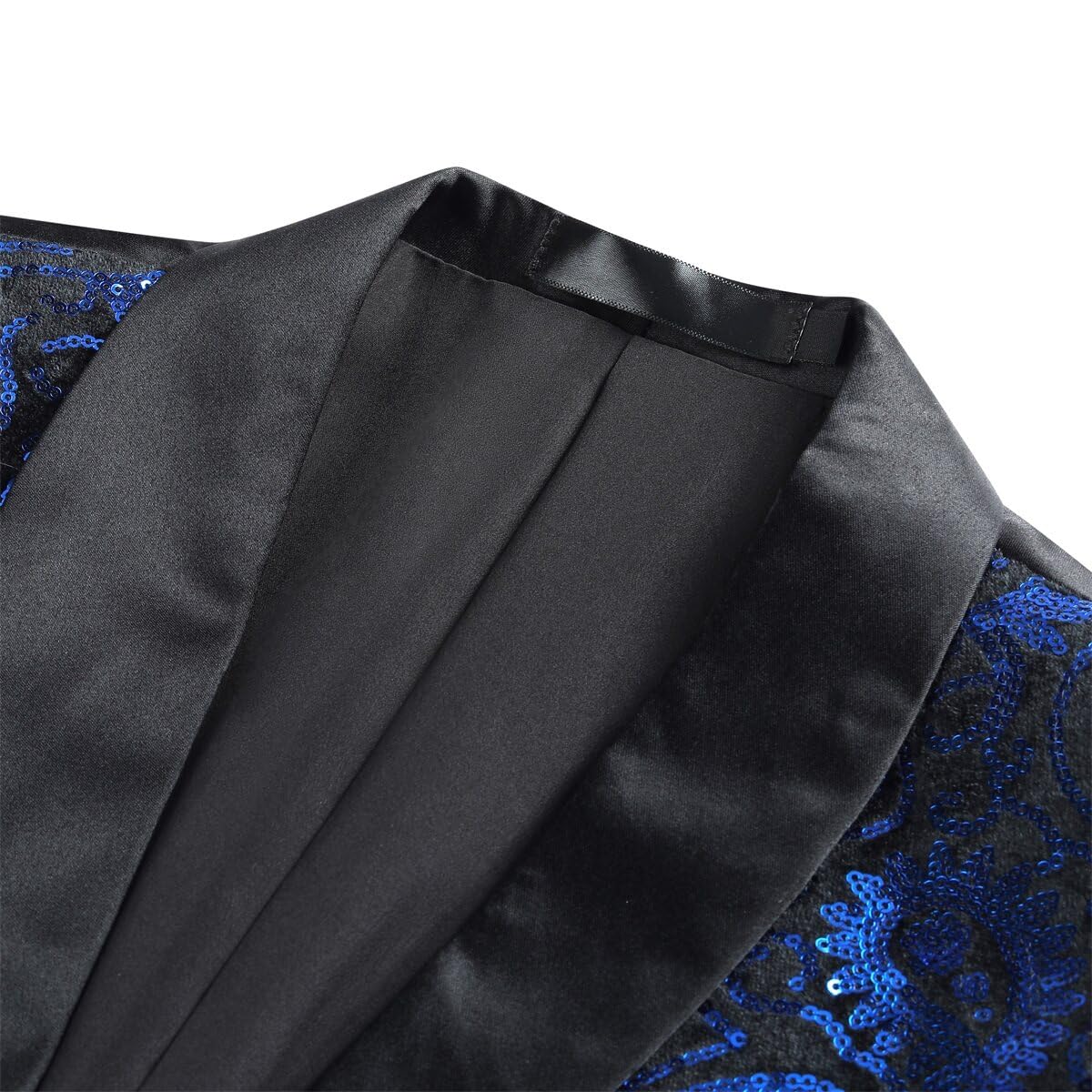 Cloudstyle Mens Paisley Shiny One Button Sequin Blazer Red & Blue