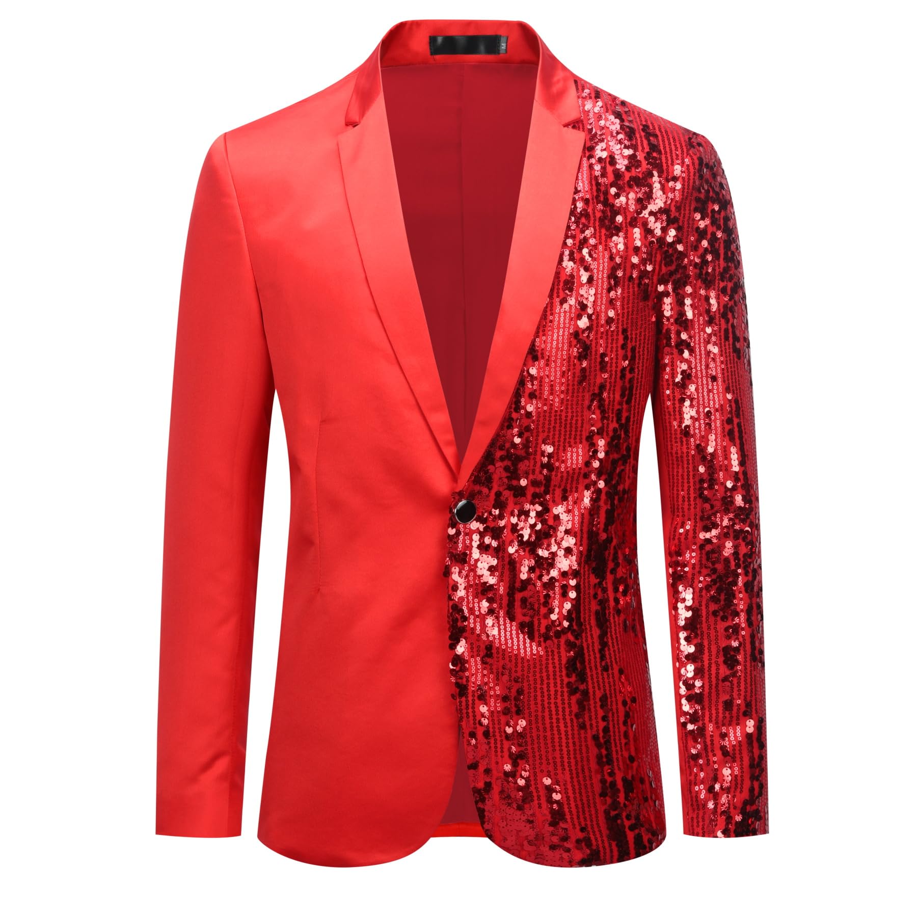 Cloudstyle Mens Stylish Dinner Tux Dress Blazer Slim Fit Sequin Blue & Red