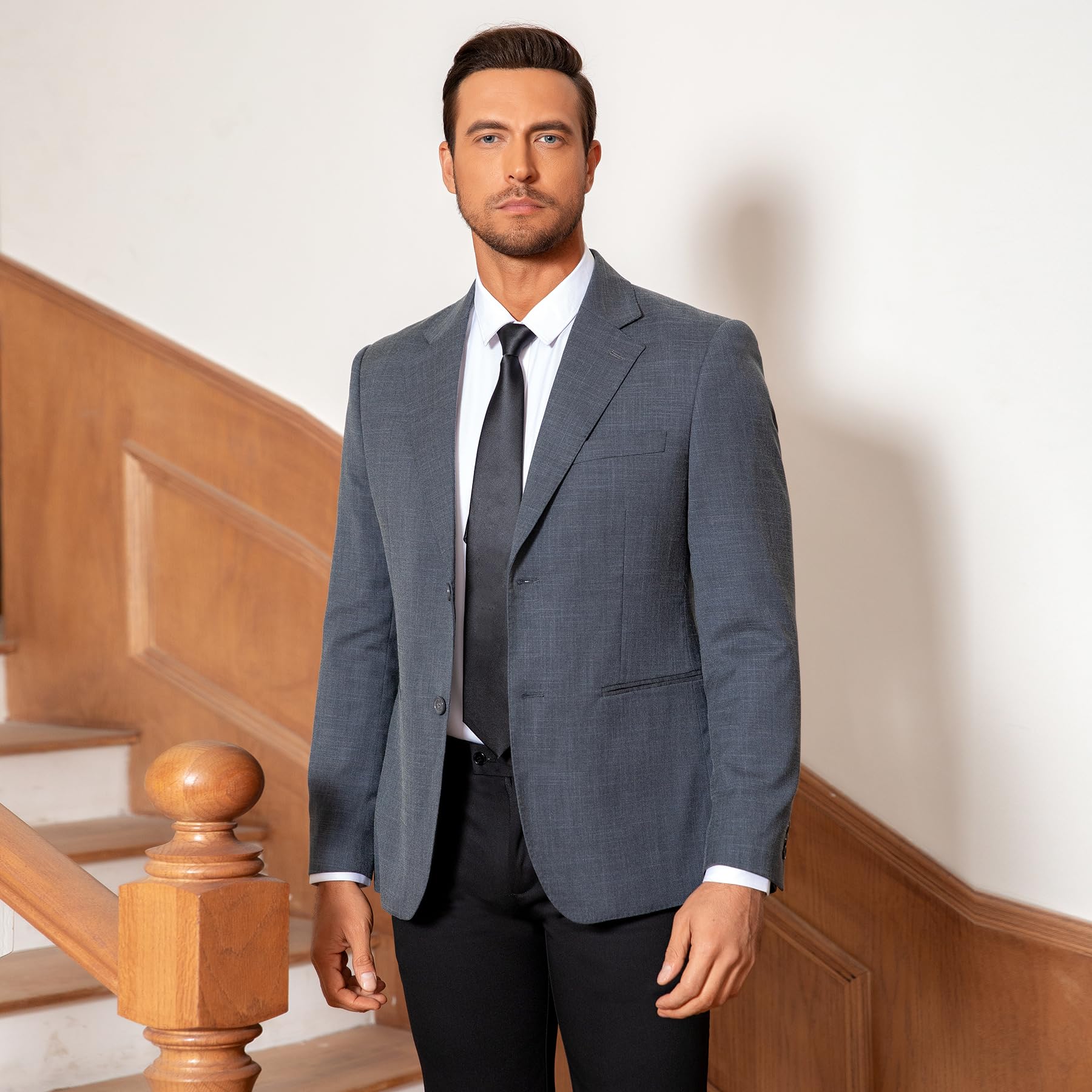 Mens Casual 2 Buttons Slim Fit Jacket Blazer Sport Coat