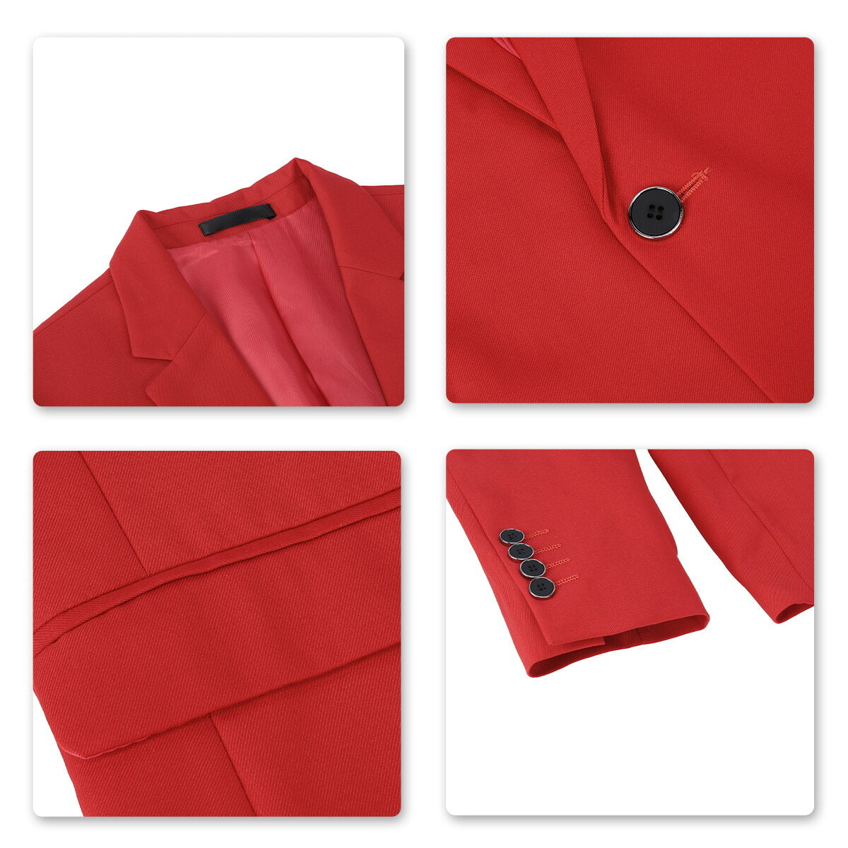 Mens 3 Piece Dress Suit Formal Casual Tux Vest Trousers Red