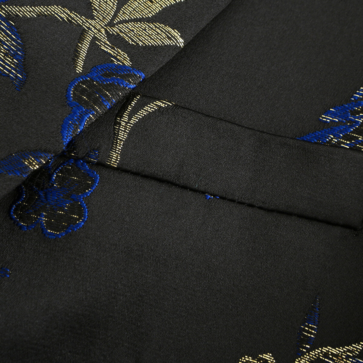 Men's One Button Notched Lapel Embroidered Blazer Blue