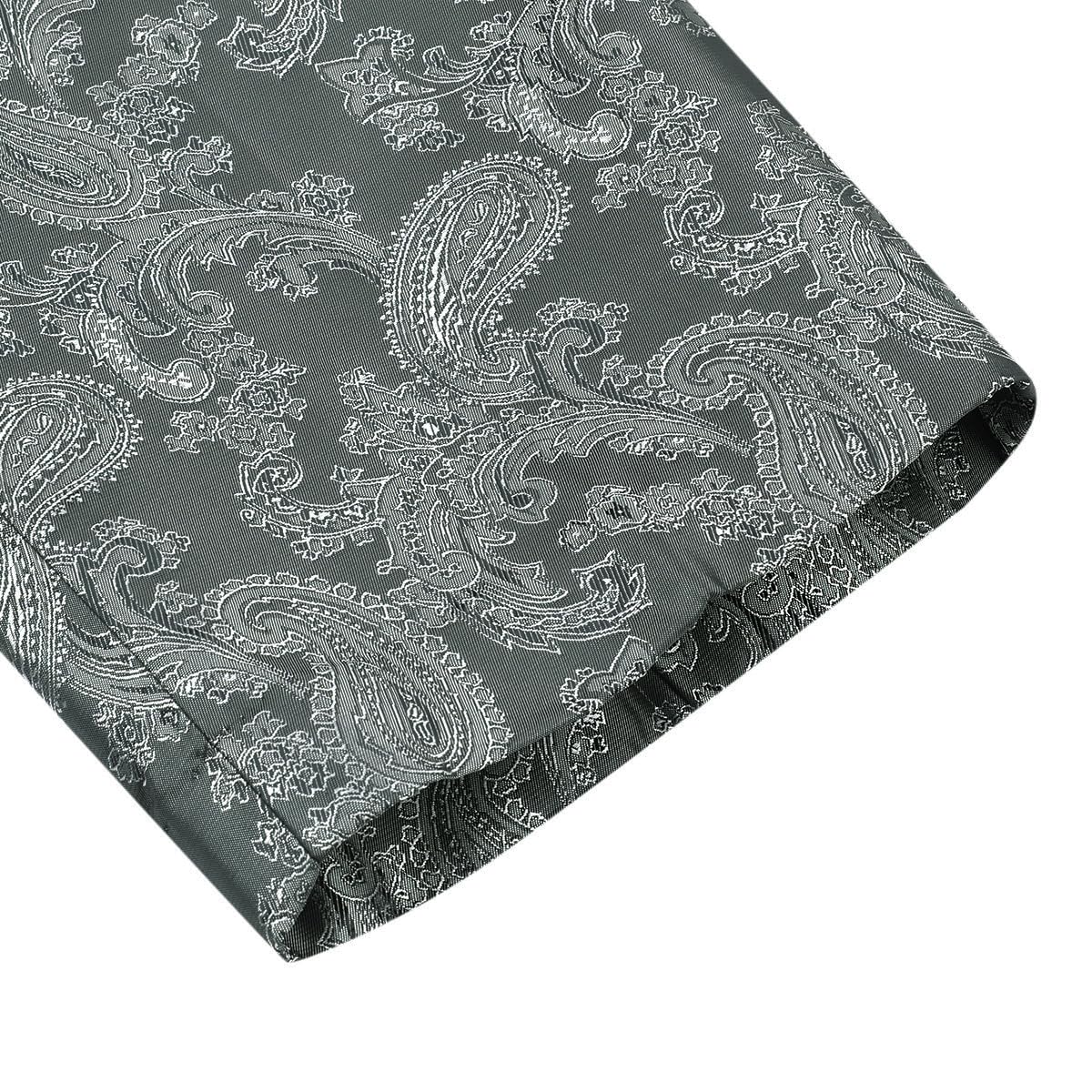Men's Stylish Paisley Flat Front Casual Jacquard Dress Suit Pants Grey