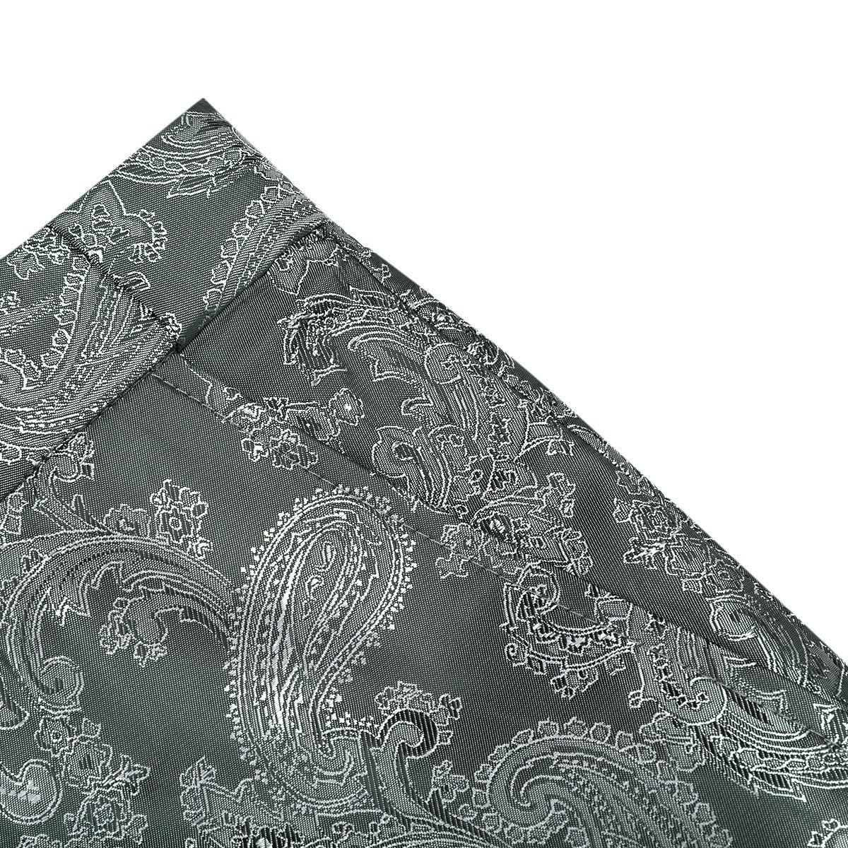 Men's Stylish Paisley Flat Front Casual Jacquard Dress Suit Pants Grey