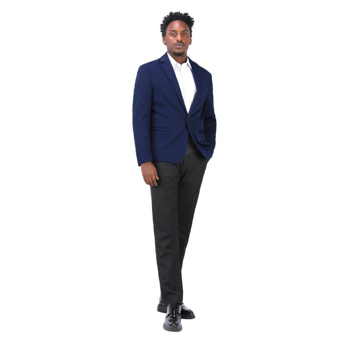Men's Suit Jacket Slim Fit Coat Business Daily Blazer Dark Blue