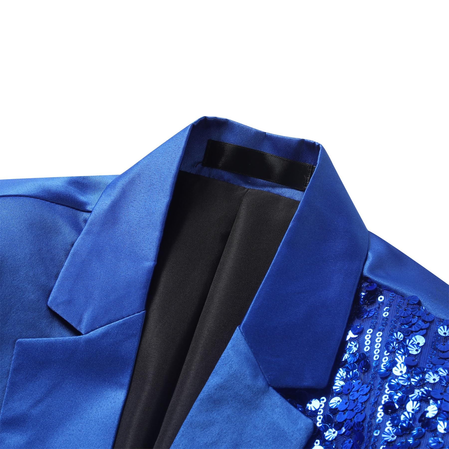 Cloudstyle Mens Stylish Dinner Tux Dress Blazer Slim Fit Sequin Blue & Red