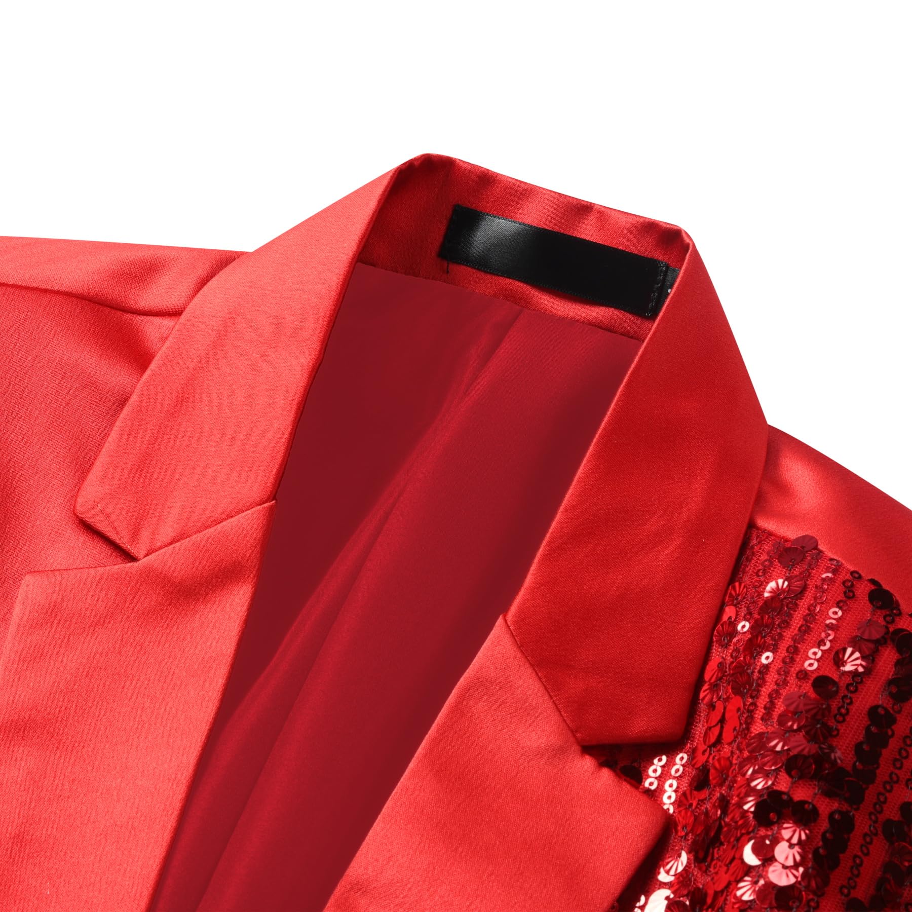Cloudstyle Mens Stylish Dinner Tux Dress Blazer Slim Fit Sequin Blue & Red