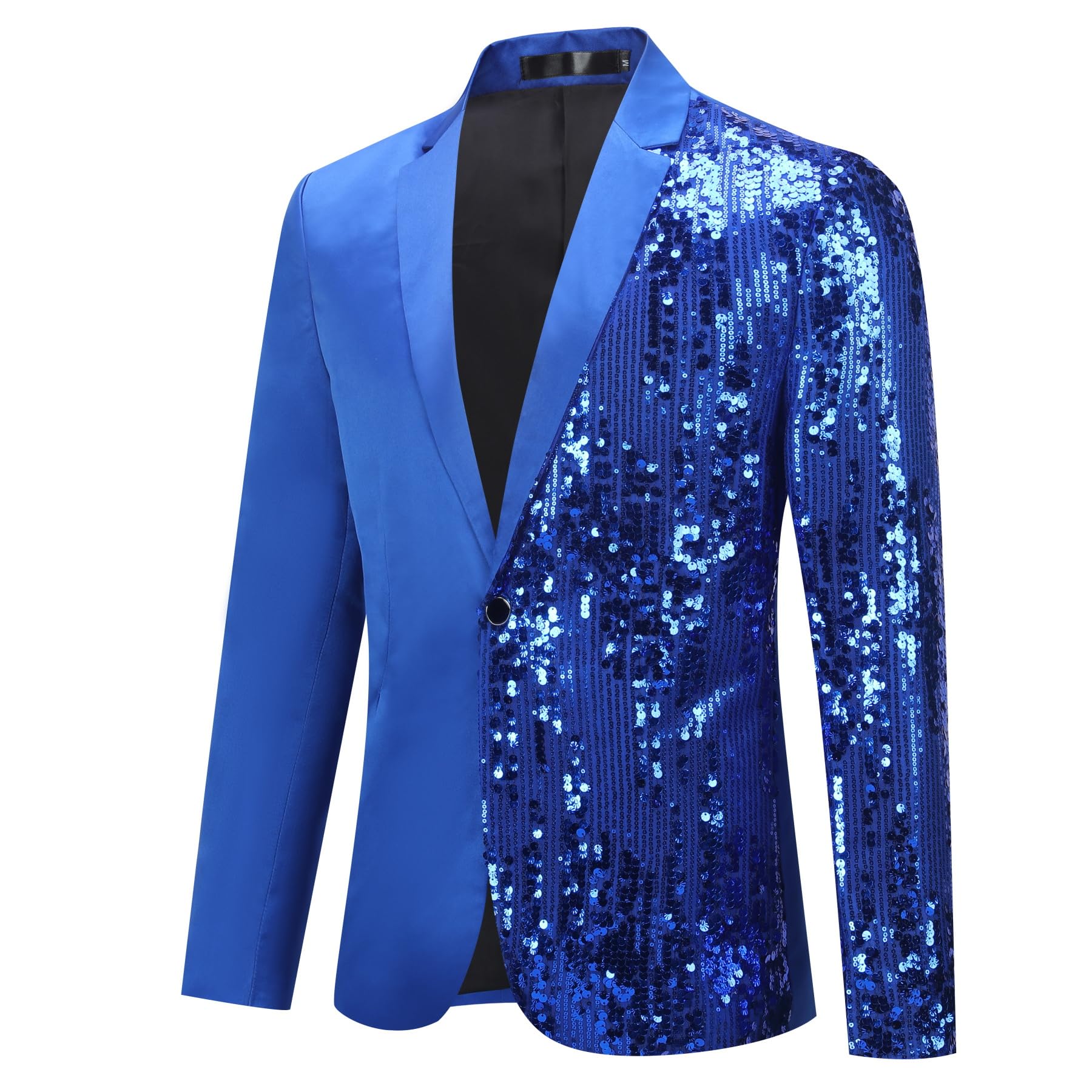 Cloudstyle Mens Stylish Dinner Tux Dress Blazer Slim Fit Sequin Blue & Red