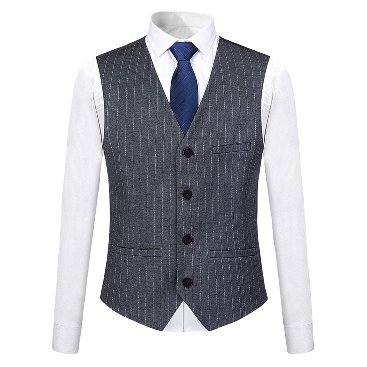 3-Piece Suit Stripe Design Suit Grey