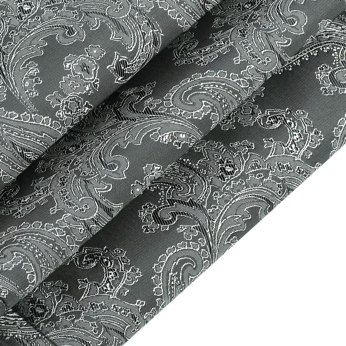 Men's Stylish Paisley Flat Front Casual Jacquard Dress Suit Pants Grey