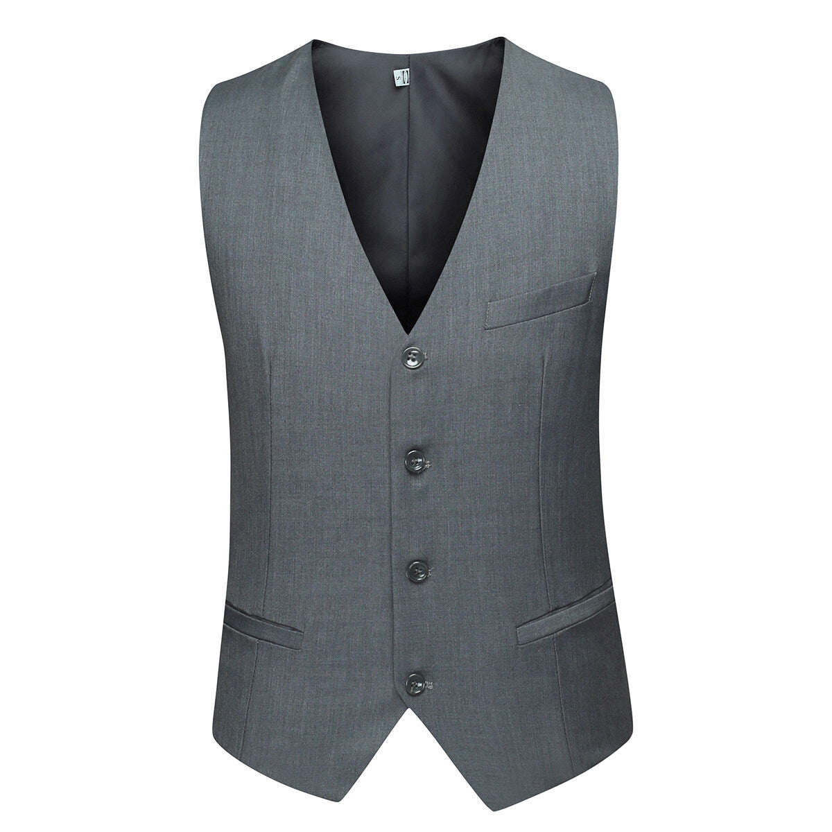 3-Piece One Button Formal Suit Dark Grey Suit