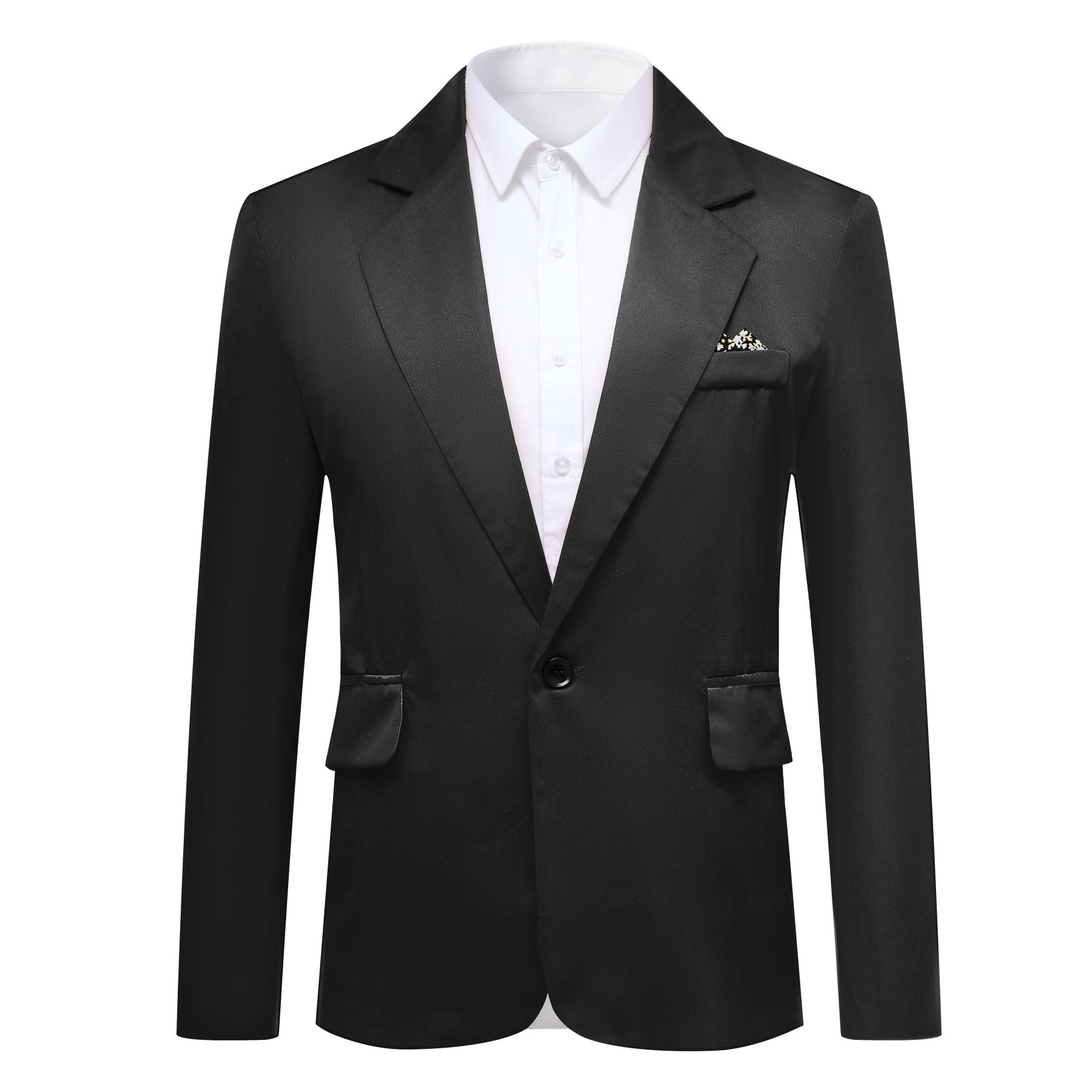 Men's Casual Suit Jacket Slim Fit Lightweight Blazer Coat Black