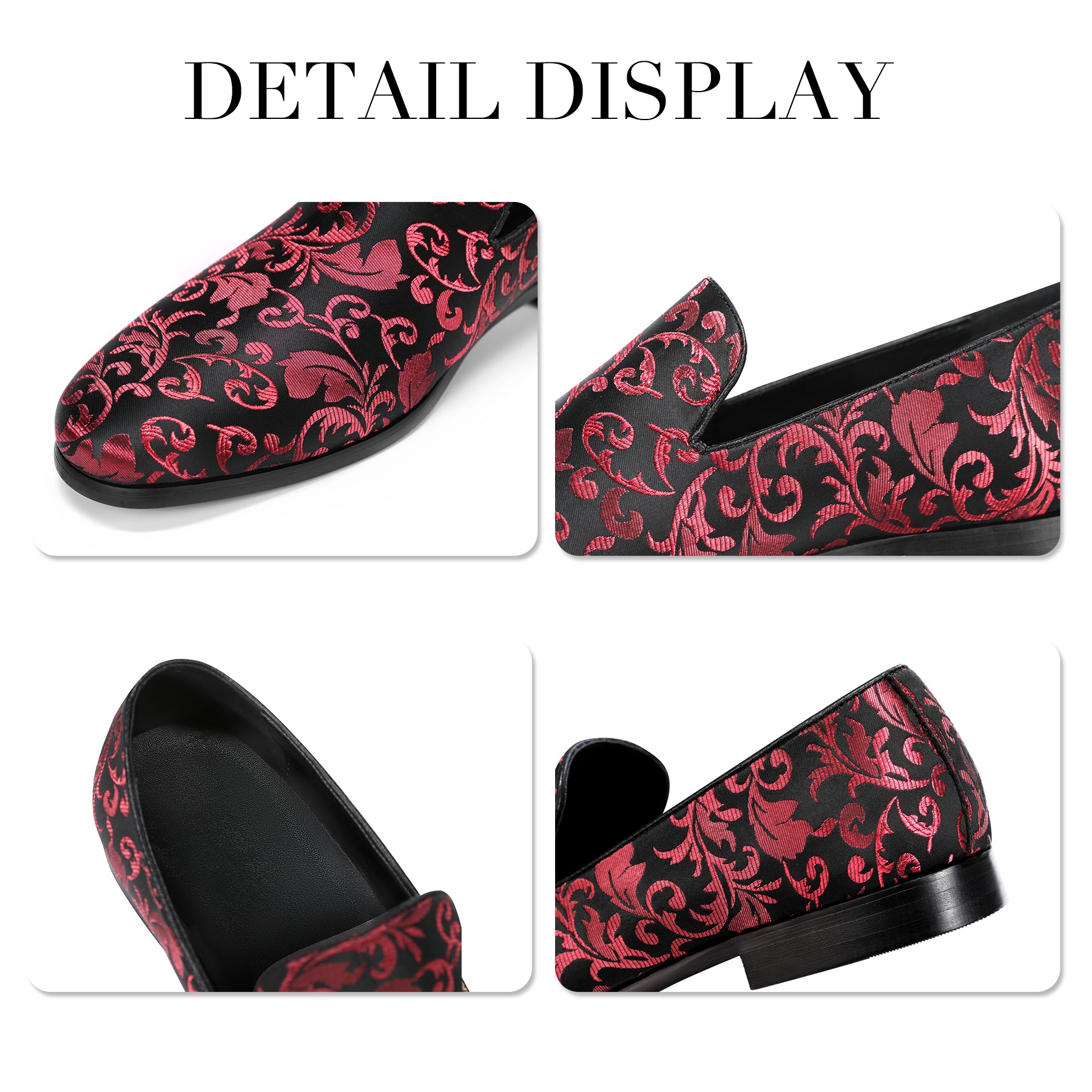 Men's Round-Toe Low-Top Loafers Red