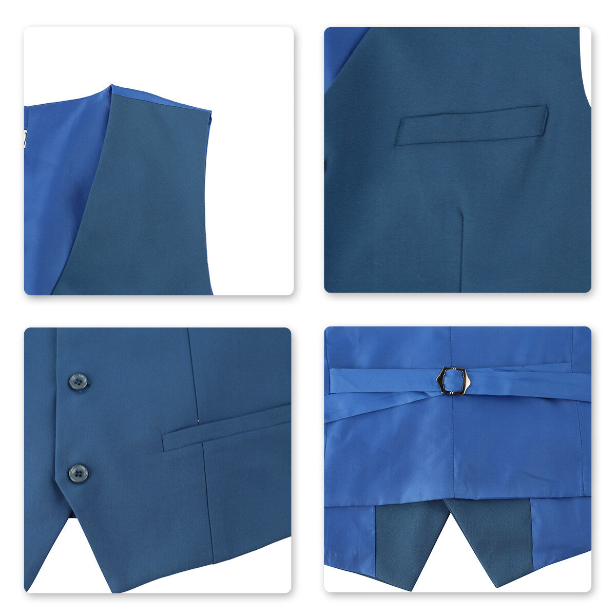 Slim Fit Single Breasted Vest SteelBlue