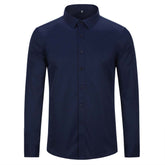 Slim Fit Turn-Down Collar Shirt Dark Blue