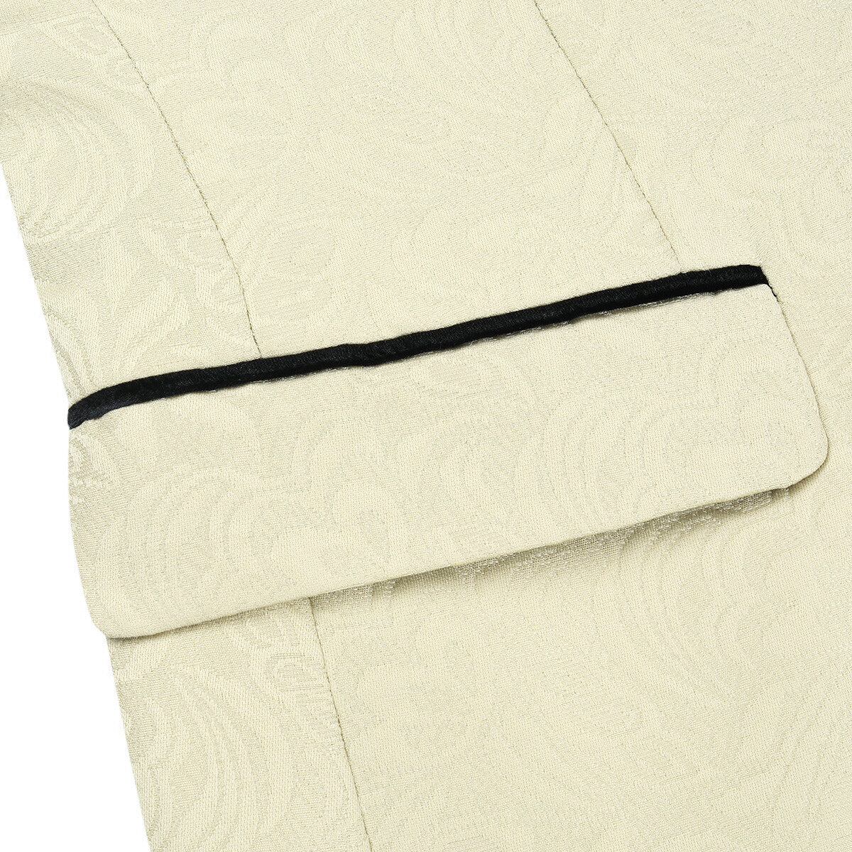 3-Piece Paisley Light Khaki Suit Shawl Collar Suit