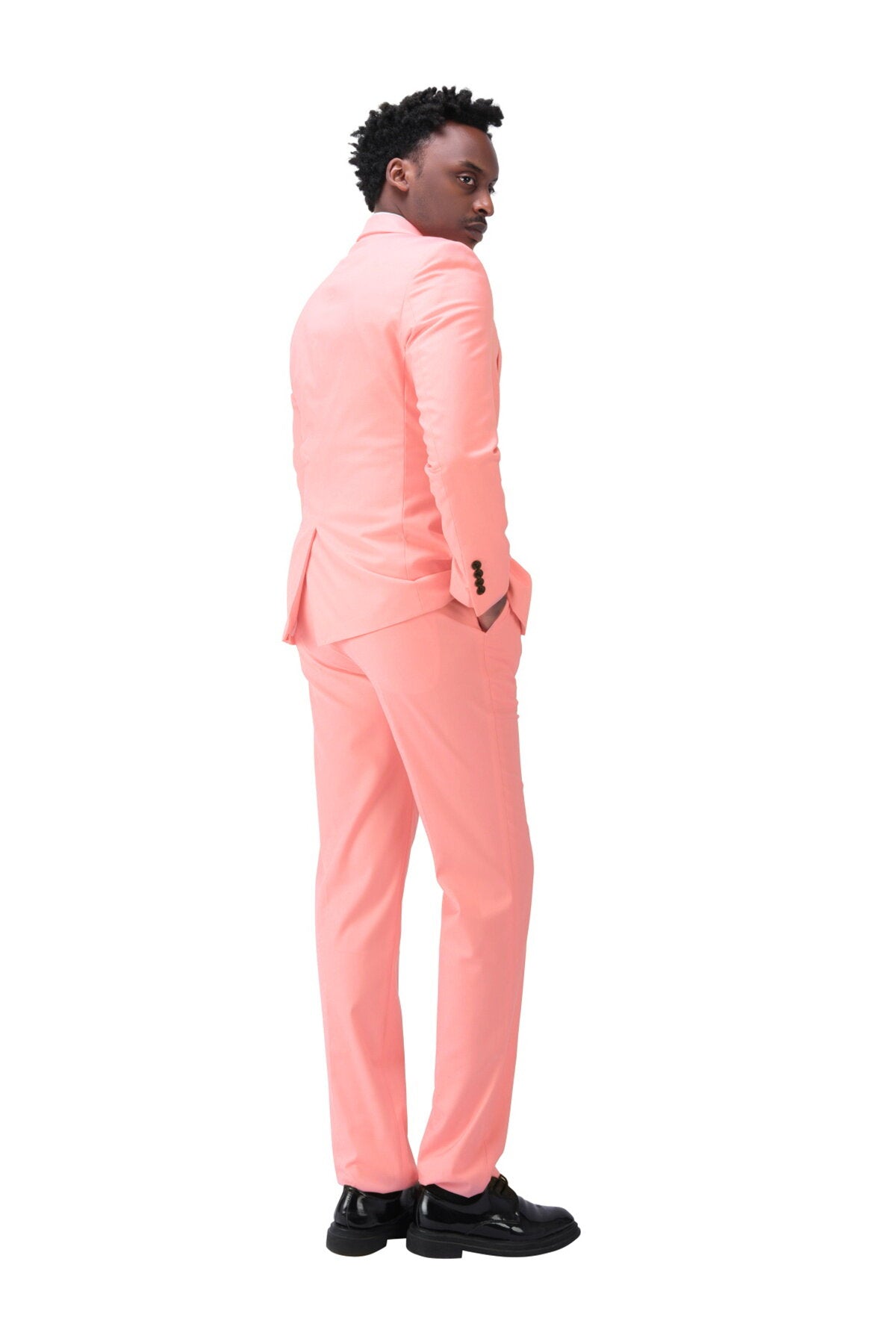 2-Piece Slim Fit Casual Pink Suit