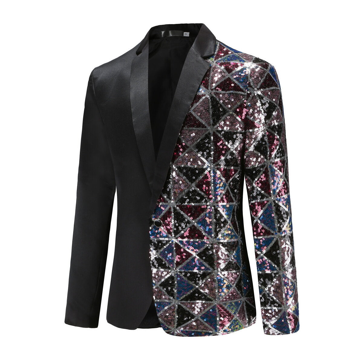 Men's Gold Sequins Floral Suit Party Dinner Prom Slim Fit Blazer