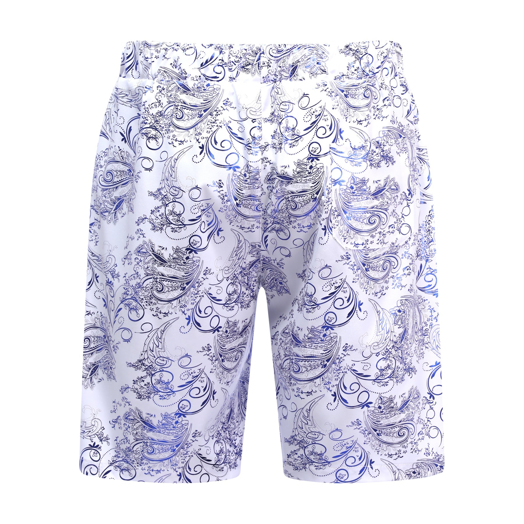 Men's Foil-Printed Short-Sleeve Shirt 2-Piece Set White