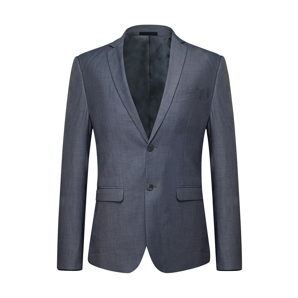 Slim Fit 2 Piece Suit 2 Button Formal Business Wedding Solid Suits Grey