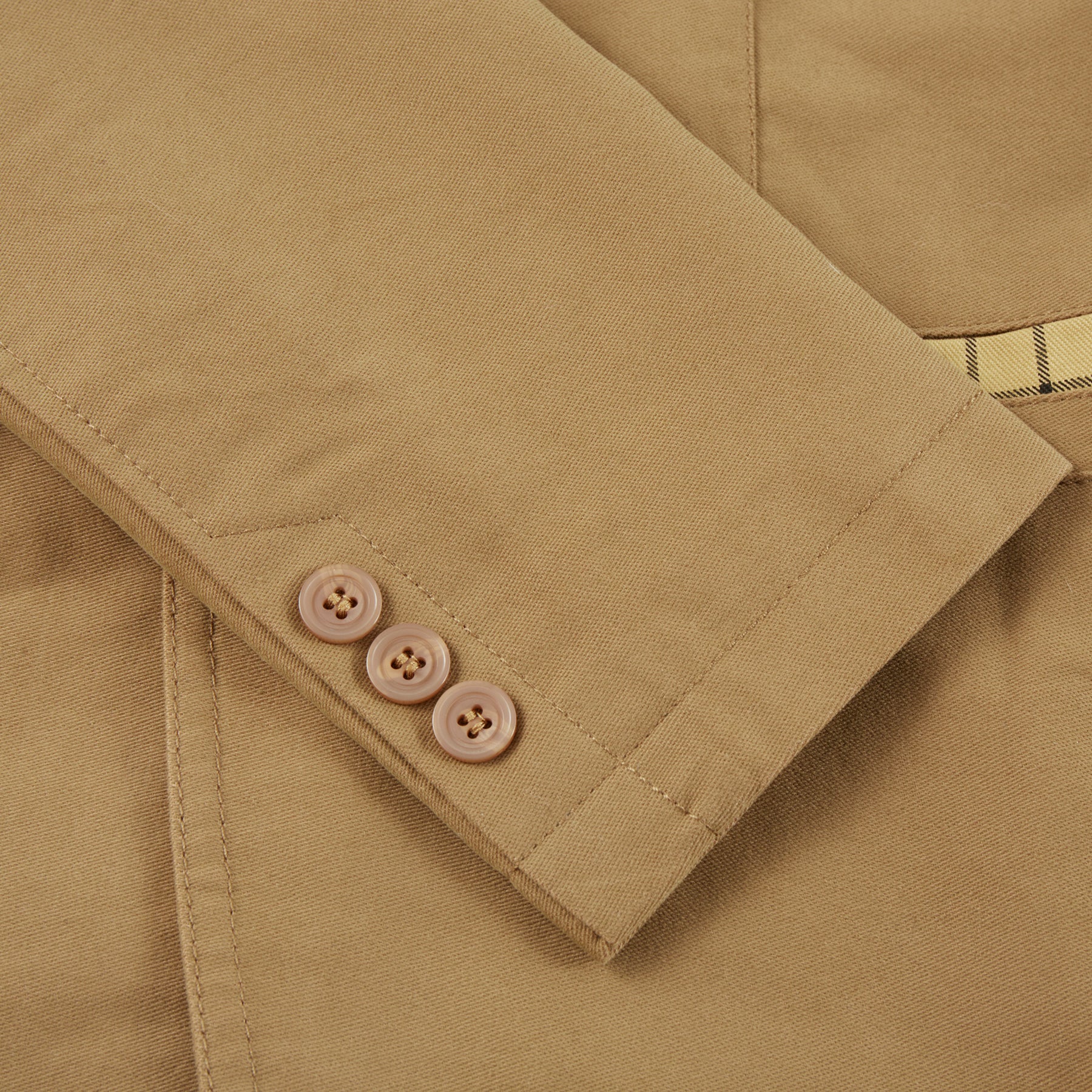 Cotton Light Khaki Jacket Two-Button Casual Blazer