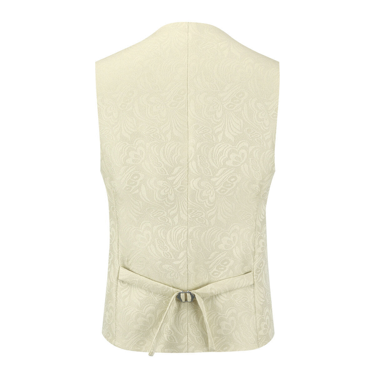 3-Piece Paisley Light Khaki Suit Shawl Collar Suit