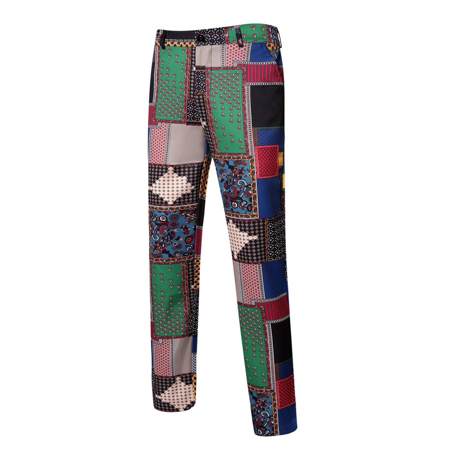 Men's Ethnic Print One-Button 2-Piece Suit