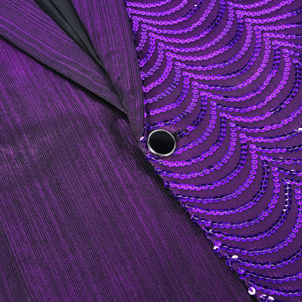 Purple Slim Fit Half-Sequin Blazer