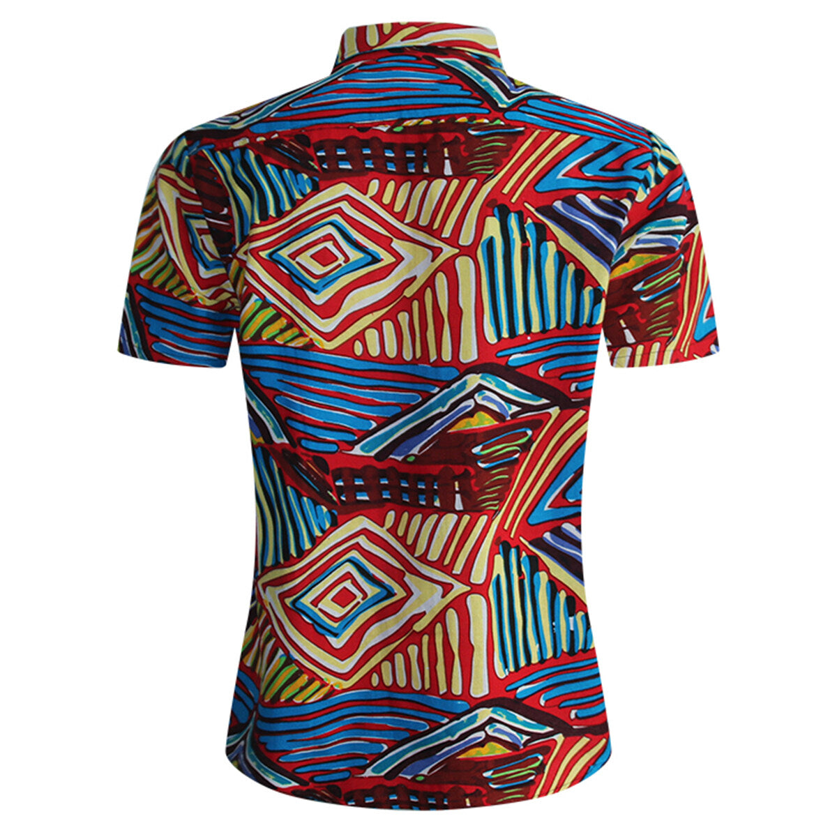 Stylish Men's Floral Print Collar Short Sleeve Shirt