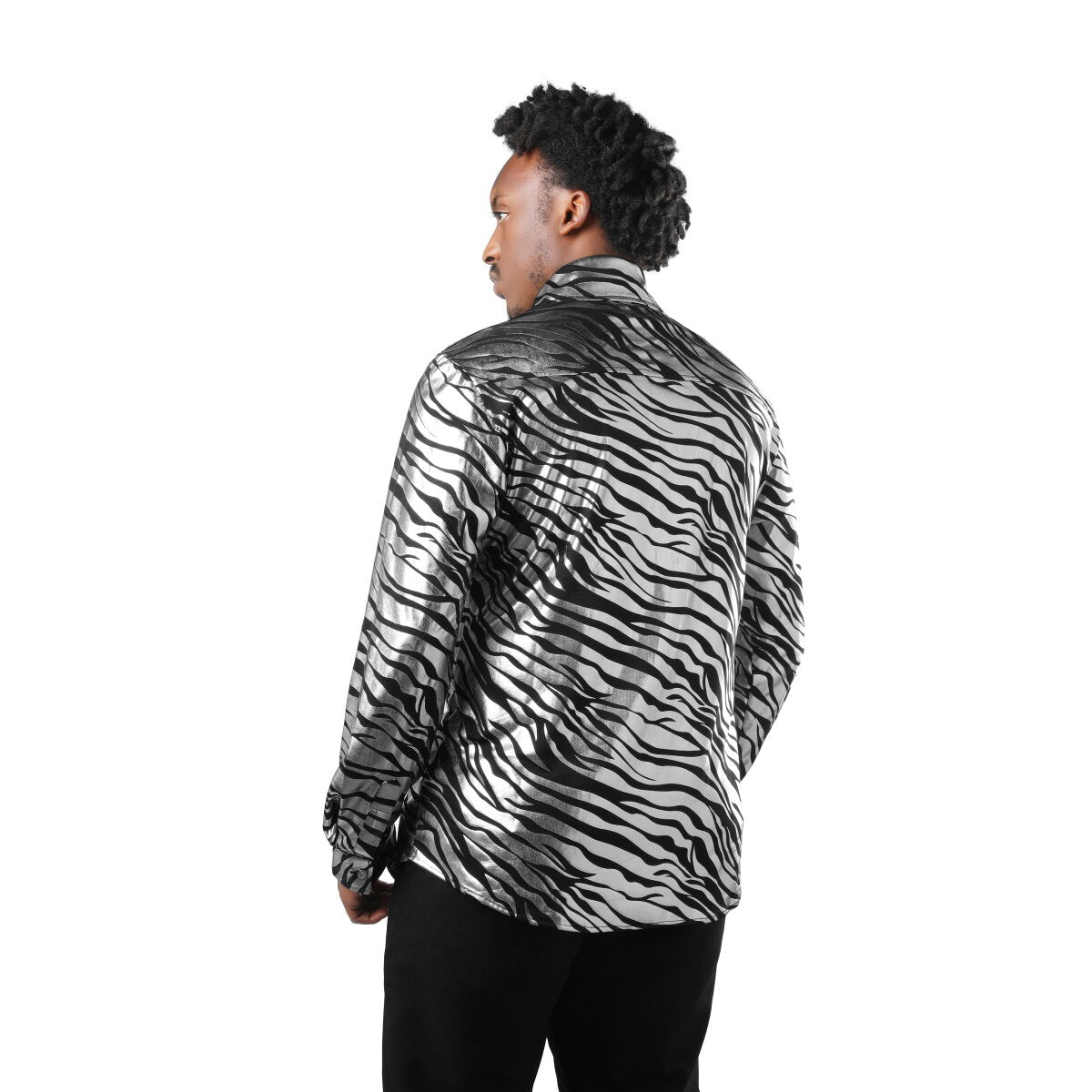 Zebra-Stripe Gilding Silver Shirt
