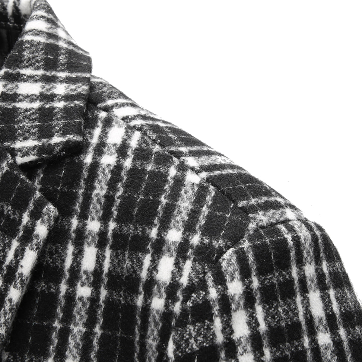 Men's Autumn One Button Casual Plaid Jacket Black