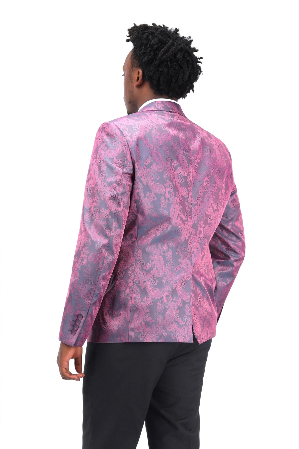 Men's Palace Dark Pattern One Button Blazer Mulberry